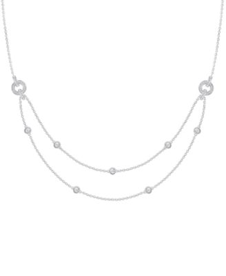 Macy's - Diamond Two-Row Necklace (1/3 ct. t.w.) in Sterling Silver