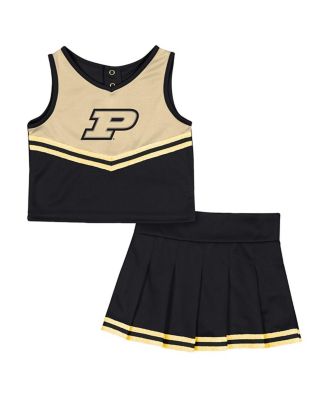 Colosseum - Girls Toddler 2-Piece Black Purdue Boilermakers Time For Recess Cheer Top and Skirt Set