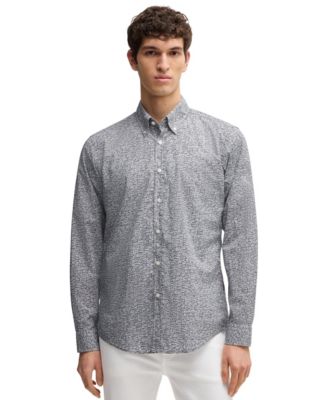 Hugo Boss - BOSS by Men's Printed Cotton Poplin Regular-Fit Shirt
