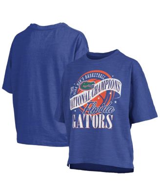 Pressbox - Women's Royal Florida Gators 2025 NCAA Men's Basketball National s World Ball Motley Crew Oversized Slub T-Shirt