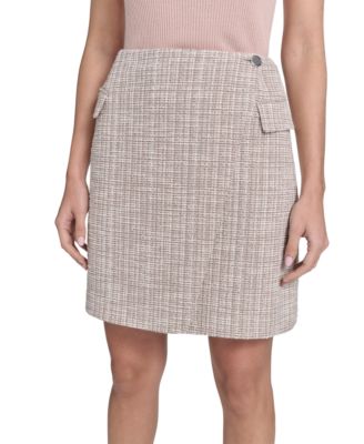 Calvin Klein - Women's Textured Faux-Wrap Pencil Skirt