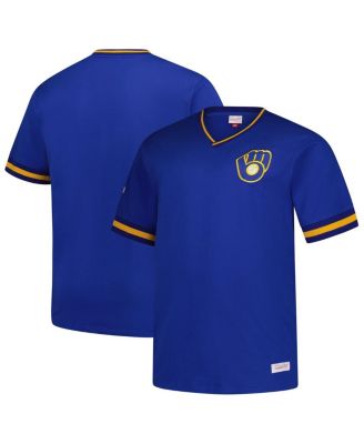 Mitchell & Ness - Men's Royal Milwaukee Brewers Big Tall V-Neck T-Shirt