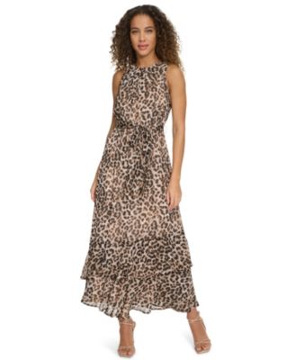 Calvin Klein - Women's Halter Chiffon A-Line Dress
