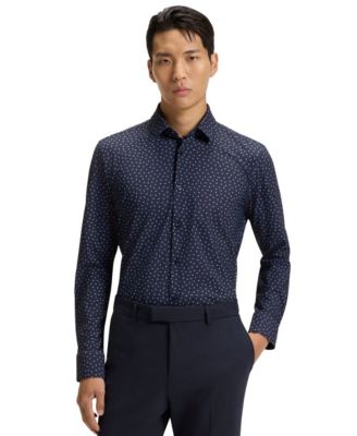 Hugo Boss - Men's Printed Performance-Stretch Slim-Fit Dress Shirt