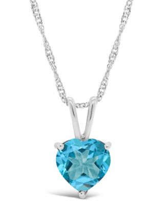 Macy's - Gemstone Pendant Necklace in Sterling Silver. Available in Blue Topaz 2-1/3 ct. t.w. and Amethyst 1-5/8 ct. t.w.