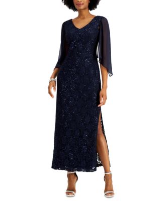 Connected - Petite Sequin Lace Gown