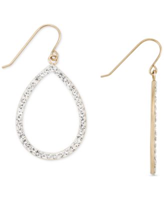 Macy's - Crystal Pav&eacute; Open Teardrop Drop Earrings in 10k Gold