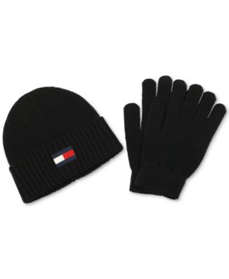 Tommy Hilfiger - Men's Embroidered Logo Beanie & Gloves Set