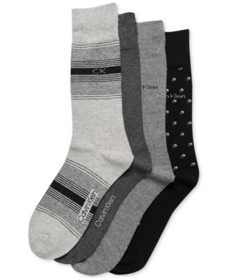Calvin Klein - Men's Crew Length Dress Socks, Assorted Patterns, Pack of 4