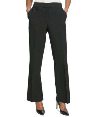 KARL LAGERFELD PARIS - Women's Mid-Rise Crease-Front Bootcut Pants
