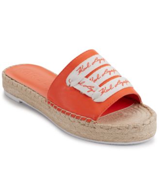 KARL LAGERFELD PARIS - Cherie Logo Slip-On Espadrille Platform Slide Sandals