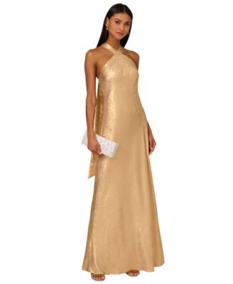 Adrianna - Women's Folied-Chiffon Halter Gown