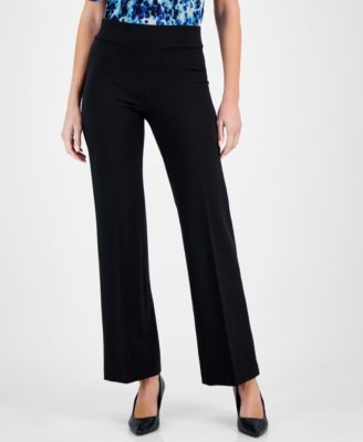 Anne Klein - Petite High-Rise Pull-On Knit Trousers