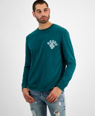 GUESS - Men's Quattro G Relaxed-Fit Logo Graphic Long-Sleeve T-Shirt