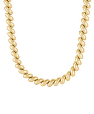 Macy's - Hollow San Marco Chain 16" Collar Necklace in 18k Gold-Plated Sterling Silver