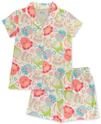 Squishmallow - Big Girls Button-Down Pajama & Shorts, 2 Piece Set