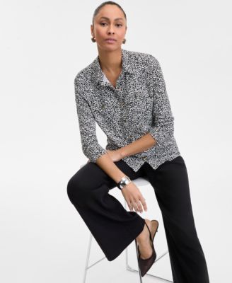 I.N.C. International Concepts - Women's Printed Knit Utility Shirt