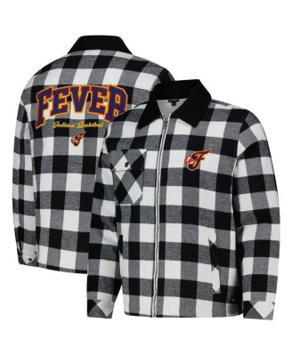 The Wild Collective - Men's and Women's Black/White Indiana Fever Flannel Full-Zip Shacket