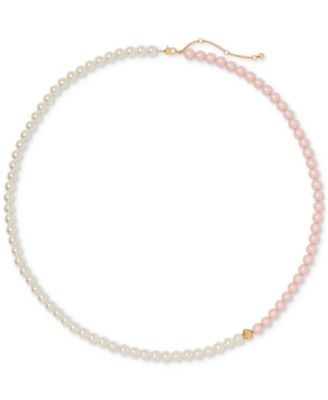 kate spade new york - Silver-Tone Bead & Imitation Pearl Necklace, 34" + 3" extender