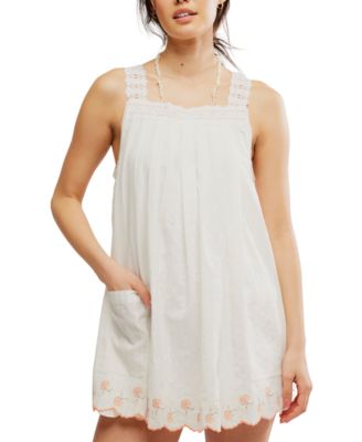 Free People - Women's Latecia Embroidered Cotton Mini Dress