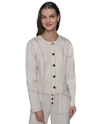 KARL LAGERFELD PARIS - Women's Cropped Denim Jacket