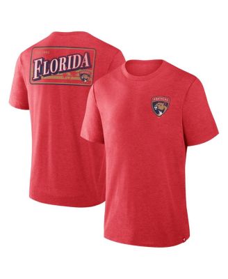 Fanatics - Men's Heather Red Florida Panthers Fan Lanes Tri-Blend T-Shirt