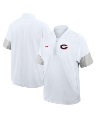 Nike - Men's White Georgia Bulldogs 2025 Sideline Short Sleeve Quarter-Zip Coach Jacket