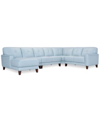Furniture - Ashlinn 144" 5-Pc. Pastel Leather Sectional