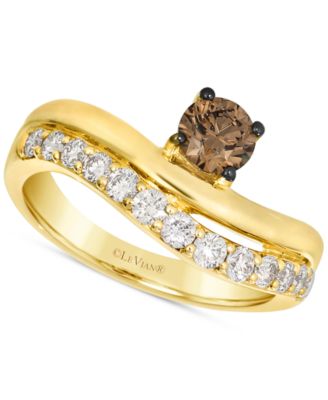 Le Vian - Chocolate Diamond & Nude Diamond (1-1/2 ct. t.w.) Double-Row Ring in 14k Yellow Gold