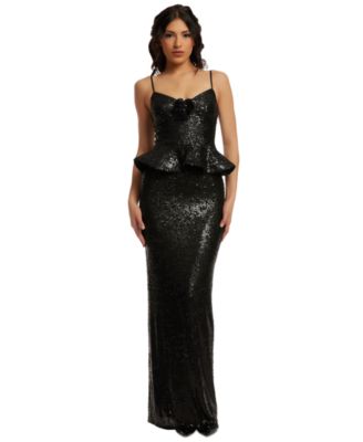 Dress the Population - Women's Akiah Sequined Peplum Gown