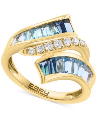 EFFY Collection - Multi-Topaz (1-1/3 ct. t.w.) & Diamond (1/6 ct. t.w) Bypass Statement Ring in 14k Yellow Gold