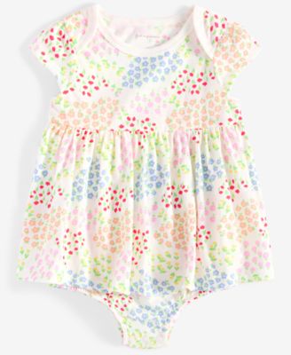 First Impressions - Baby Girls Flower Garden Printed Skirted Sunsuit