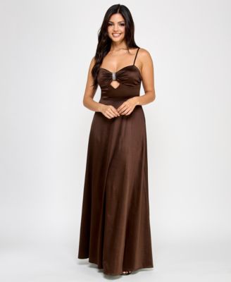 Jump - Juniors' Embellished Satin Sweetheart Gown