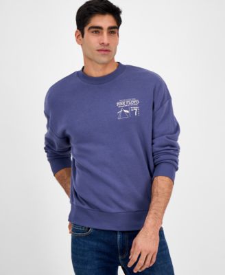 Tai Apparel - Men's Pink Floyd Relaxed Fit Long Sleeve Crewneck Graphic Sweatshirt