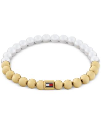 Tommy Hilfiger - Gold-Tone White Beaded Bracelet