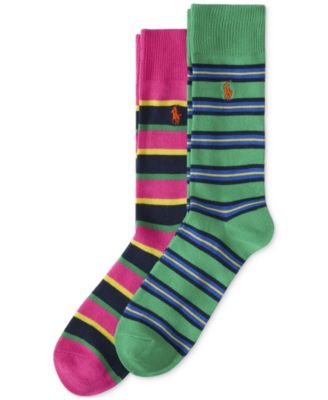 Polo Ralph Lauren - Men's 2-Pk. Bright Repp Stripe Slack Socks