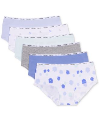 Calvin Klein - Big Girls 6-Pk. Cotton Blend Assorted Hipster Briefs