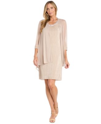 R & M Richards - Women's Embellished-Neck Jacket Dress