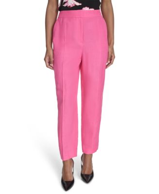 Calvin Klein - Women's Mid Rise Linen-Blend Pants