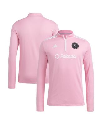 adidas - Men's Pink Inter Miami CF 2025 Quarter-Zip Long Sleeve Training Top