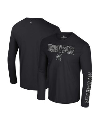 Colosseum - Men's  Black Michigan State Spartans Color Pop Active Blend 2-Hit Long Sleeve T-shirt