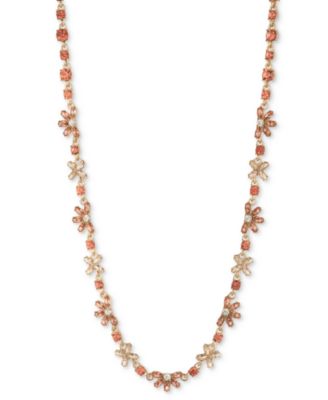 Givenchy - Gold-Tone Crystal & Stone Flower All-Around Collar Necklace, 16" + 3" extender