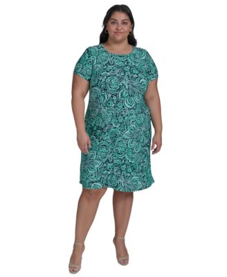 Tommy Hilfiger - Plus Size Tidal Flower Short-Sleeve Dress
