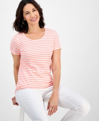 Style & Co - Women's Striped Scoop-Neck Top, Exclusively at Macy's