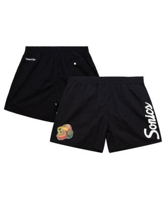 Mitchell & Ness - Men's  Black Seattle SuperSonics Team Essentials Nylon Shorts