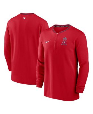 Nike - Men's Red Los Angeles Angels Authentic Collection Performance Half-Zip Top