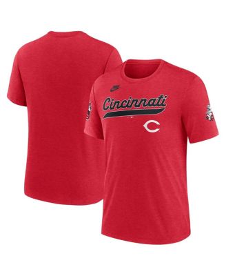 Nike - Men's Heather Red Cincinnati Reds Cooperstown Collection Eras Tri-Blend T-Shirt