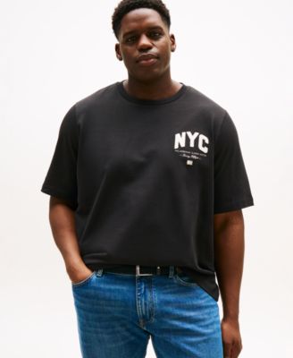 Tommy Hilfiger - Men's Big & Tall Short Sleeve Crewneck NYC Script Logo T-Shirt