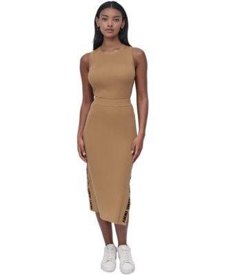DKNY Jeans - Women's Side Logo Ribbed Midi Skirt