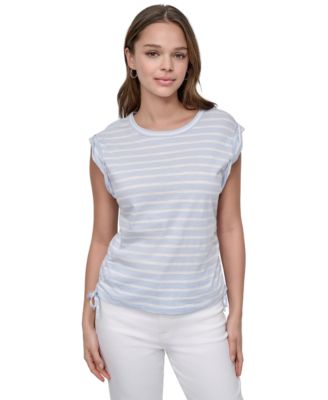 DKNY Jeans - Women's Side-Tie Ruched Sleeveless T-Shirt